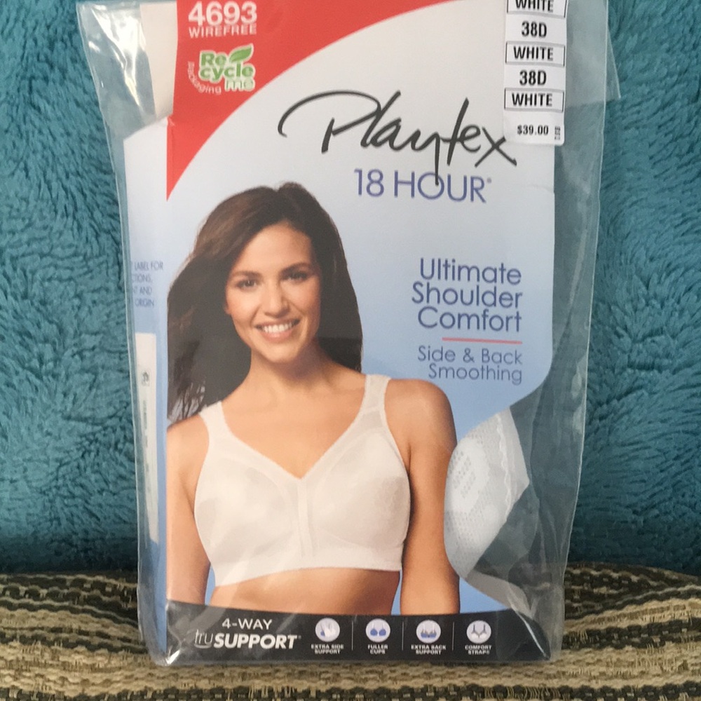 Playtex 18 Hour White Bra with 4-Way Support